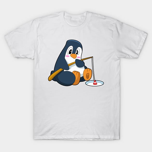 Penguin Fisher Fishing rod T-Shirt by Markus Schnabel
